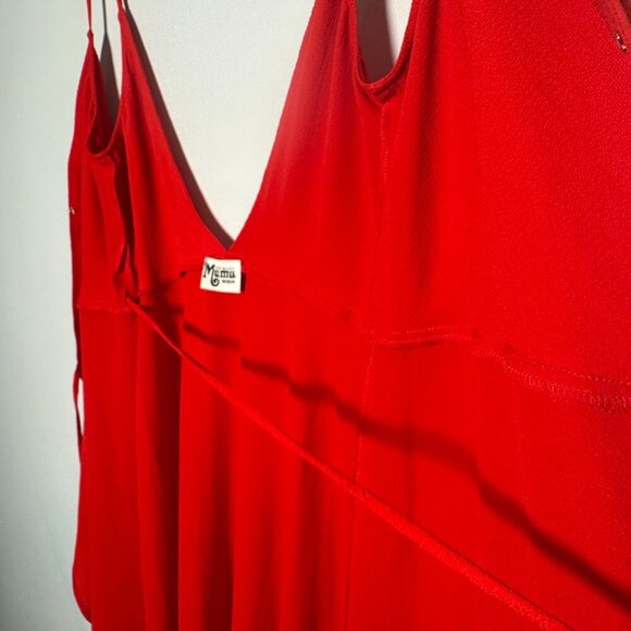 Revolve x Show Me Your Mumu Meghan Wrap Dress Tomato Red Pebble Sz Medium - Picture 11 of 11
